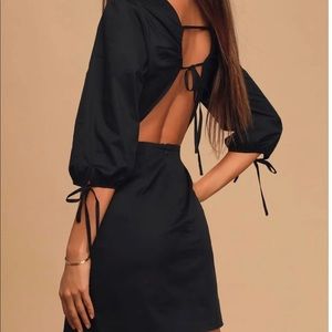 Lulus Backless Mini Black Dress NWT
